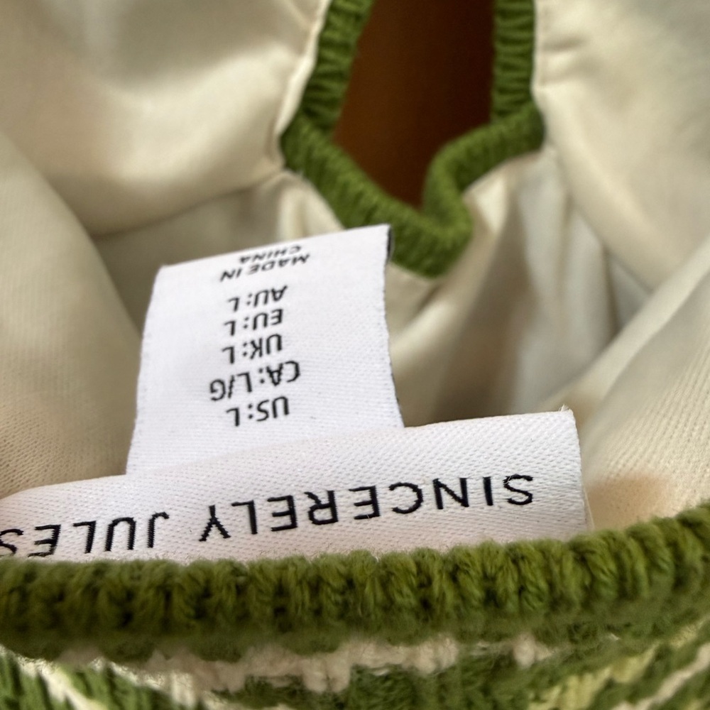 Sincerely Jules green and white striped knit halter neck midi crochet dress EUC - Picture 4 of 4